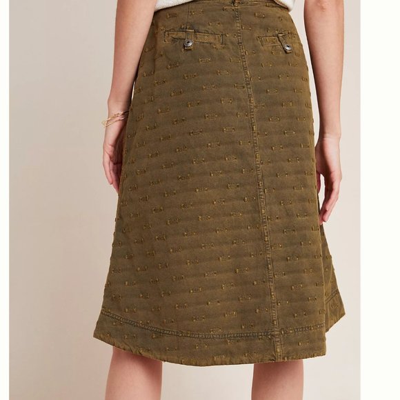 NWOT aubrey textured green utility skirt w/pockets - Picture 2 of 9